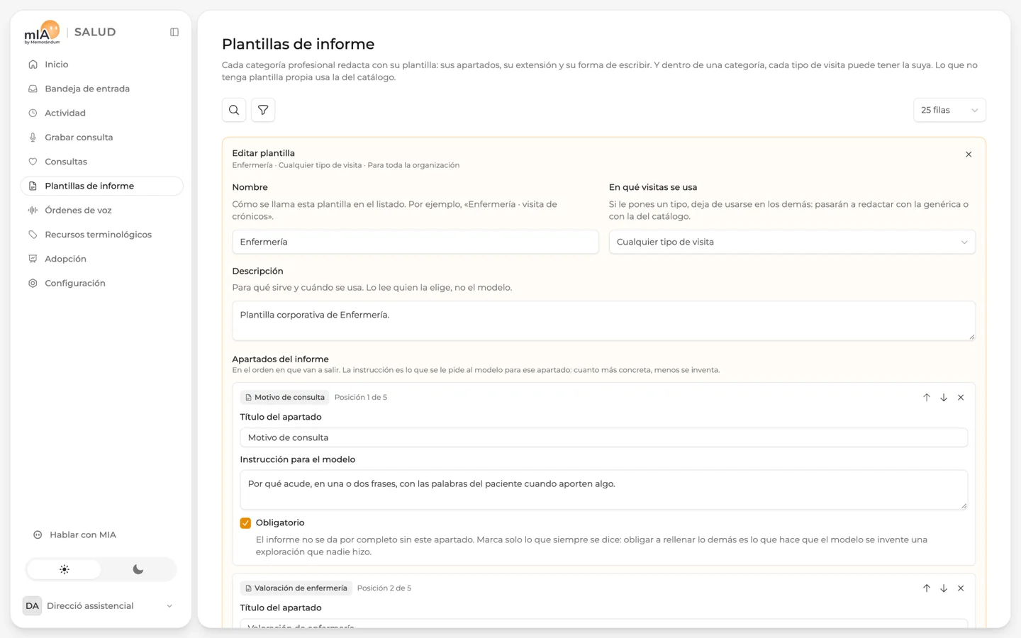 Plantillas adaptadas al perfil